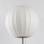 Faux Silk Bubble Table Lamp with Chrome Stem and Pull Chain