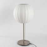 Faux Silk Bubble Table Lamp with Chrome Stem and Pull Chain