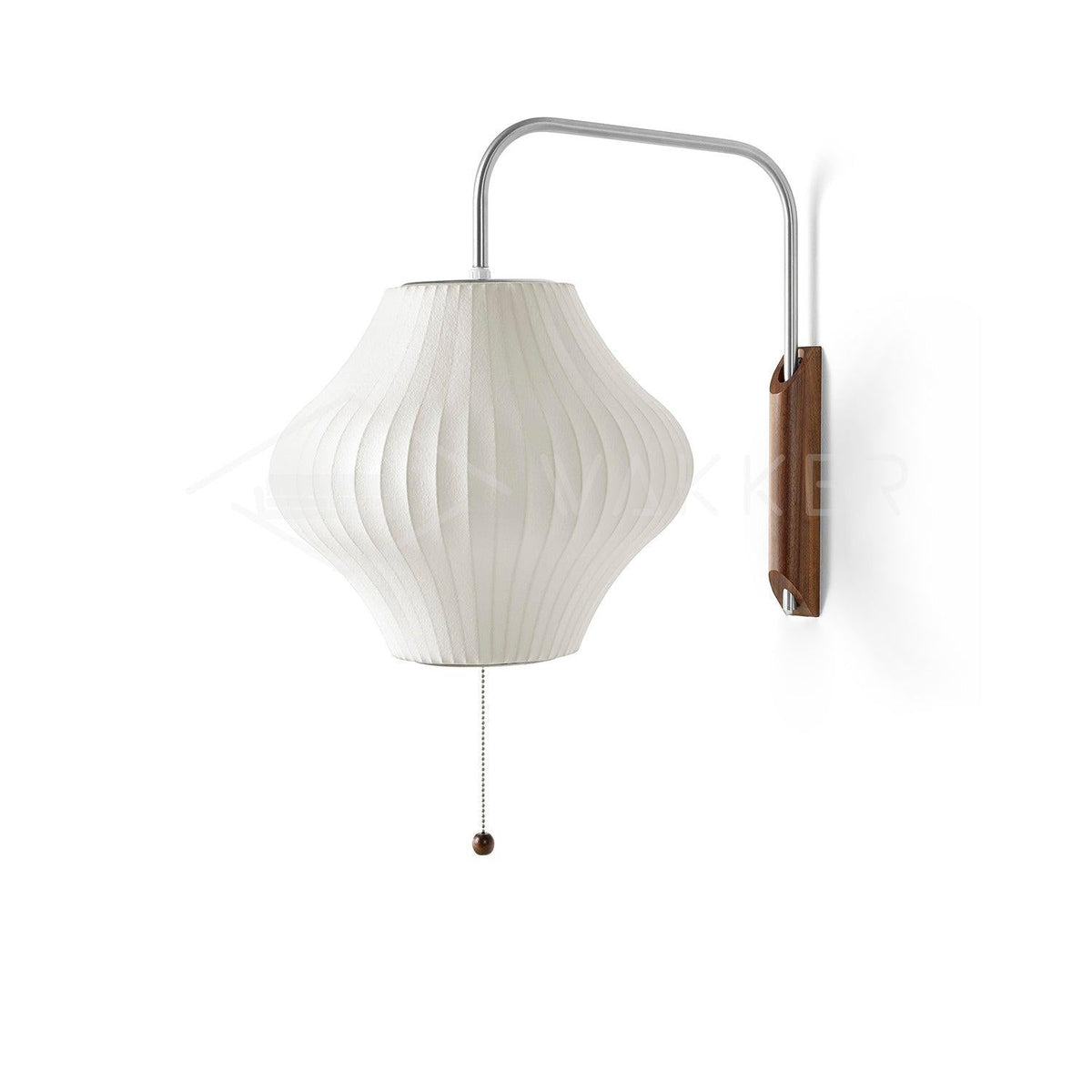 Organic Bubble Wall Sconce in Chrome and Walnut with Opal Glass Shade