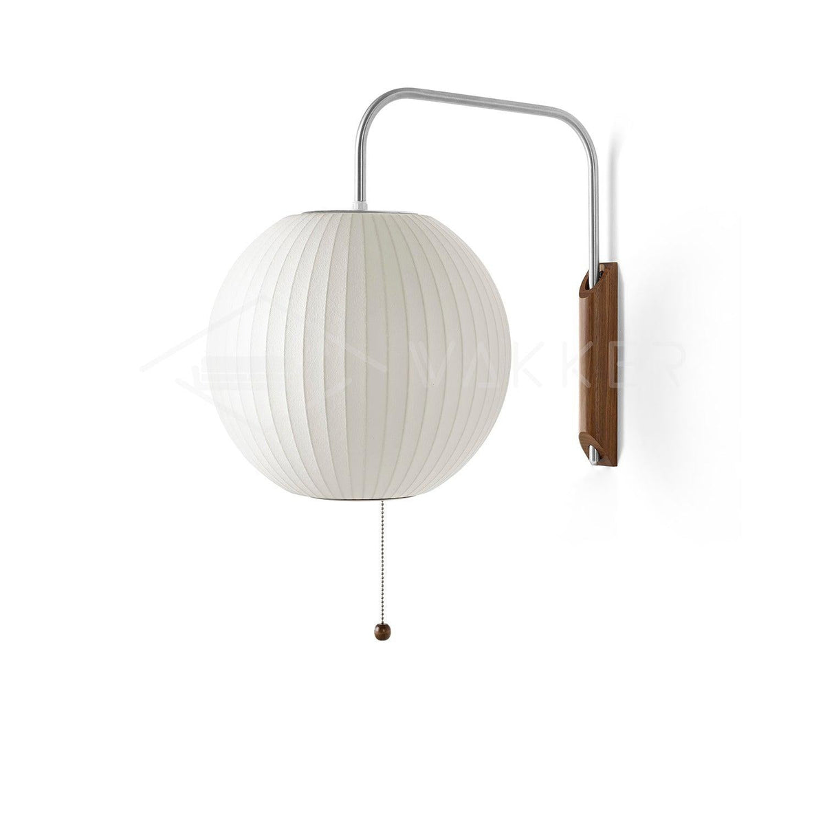 Organic Bubble Wall Sconce in Chrome and Walnut with Opal Glass Shade