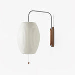 Organic Bubble Wall Sconce in Chrome and Walnut with Opal Glass Shade