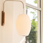 Organic Bubble Wall Sconce in Chrome and Walnut with Opal Glass Shade