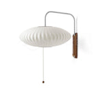 Organic Bubble Wall Sconce in Chrome and Walnut with Opal Glass Shade