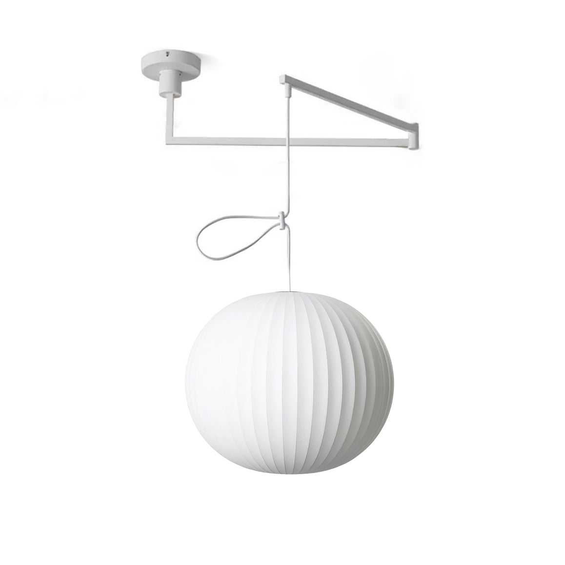 Bubble Silk Swing Arm Pendant Light – Adjustable Designer Ceiling Lamp