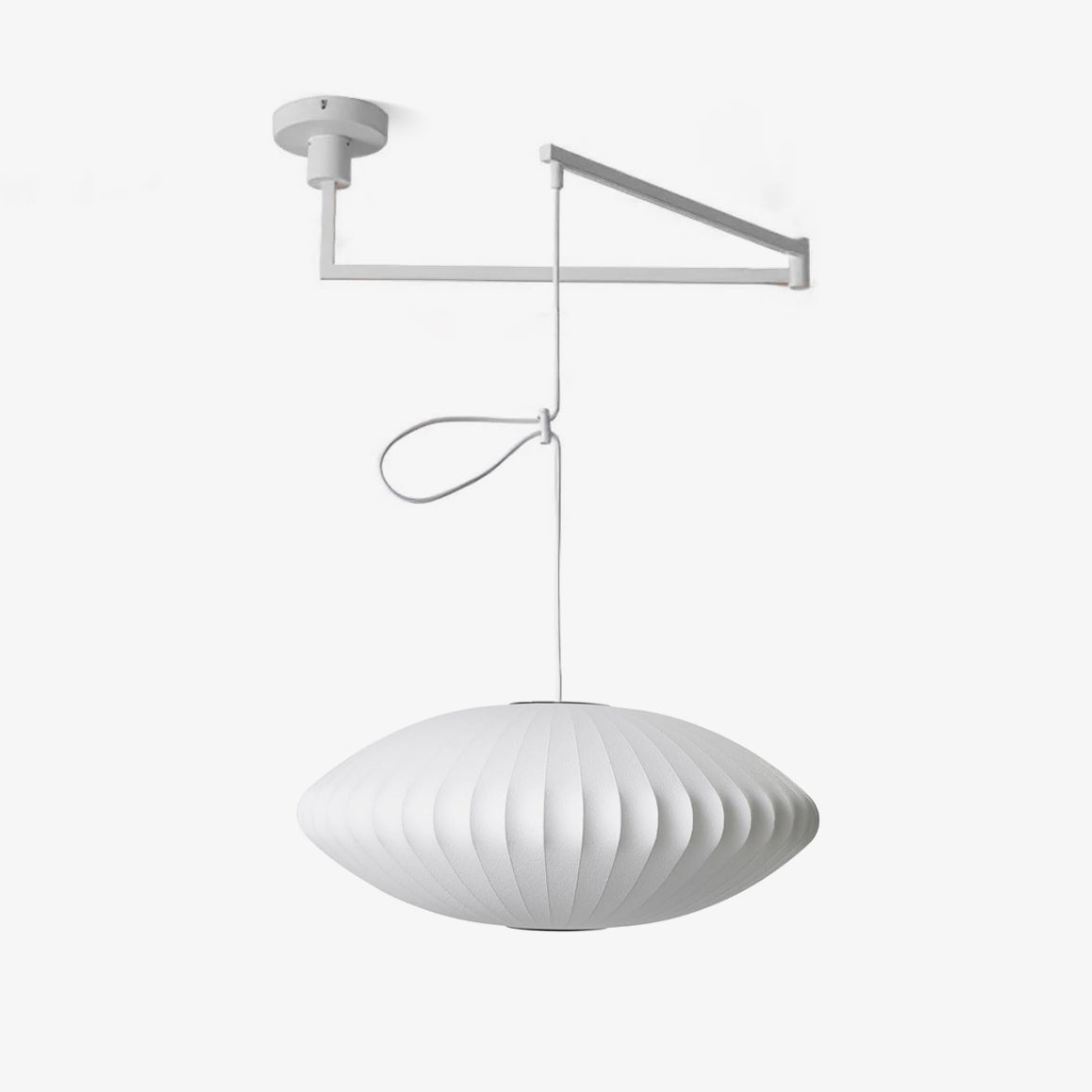 Bubble Silk Swing Arm Pendant Light – Adjustable Designer Ceiling Lamp