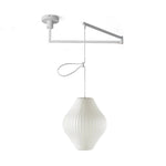 Bubble Silk Swing Arm Pendant Light – Adjustable Designer Ceiling Lamp
