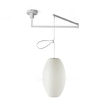 Bubble Silk Swing Arm Pendant Light – Adjustable Designer Ceiling Lamp