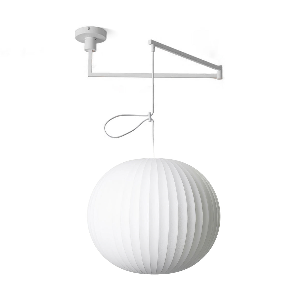 Bubble Silk Swing Arm Pendant Light – Adjustable Designer Ceiling Lamp