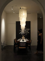 Nerida Shell Chandelier — Natural Shell & Gold Ring Pendant Light