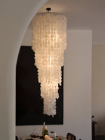 Nerida Shell Chandelier — Natural Shell & Gold Ring Pendant Light