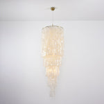 Nerida Shell Chandelier — Natural Shell & Gold Ring Pendant Light