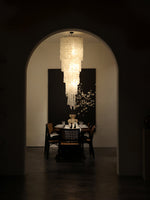 Nerida Shell Chandelier — Natural Shell & Gold Ring Pendant Light