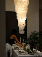 Nerida Shell Chandelier — Natural Shell & Gold Ring Pendant Light