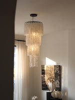 Nerida Shell Chandelier — Natural Shell & Gold Ring Pendant Light