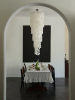 Nerida Shell Chandelier — Natural Shell & Gold Ring Pendant Light