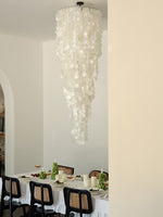 Nerida Shell Chandelier — Natural Shell & Gold Ring Pendant Light