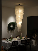 Nerida Shell Chandelier — Natural Shell & Gold Ring Pendant Light