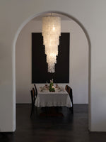 Nerida Shell Chandelier — Natural Shell & Gold Ring Pendant Light