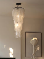 Nerida Shell Chandelier — Natural Shell & Gold Ring Pendant Light