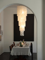 Nerida Shell Chandelier — Natural Shell & Gold Ring Pendant Light