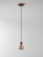 Nerio Pendant Light in Natural Travertine and Wood