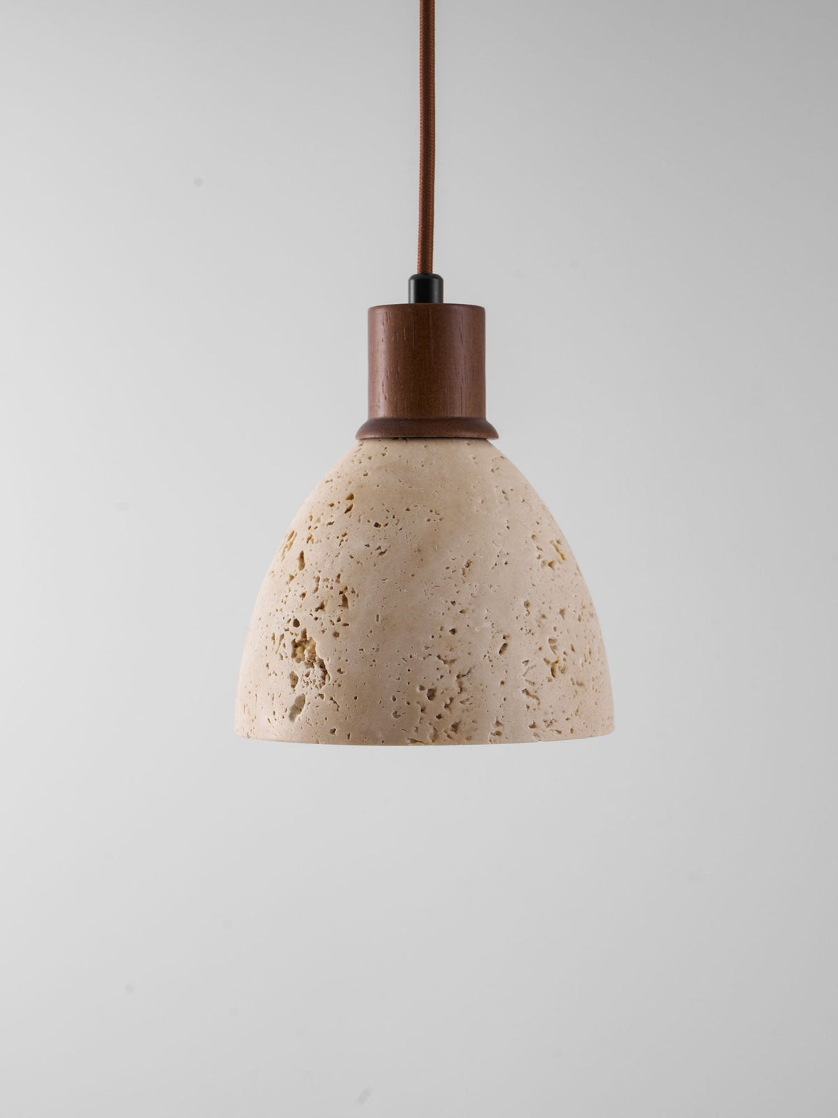 Nerio Pendant Light in Natural Travertine and Wood
