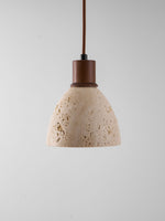 Nerio Pendant Light in Natural Travertine and Wood
