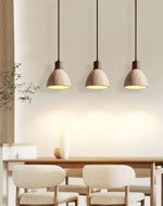 Nerio Pendant Light in Natural Travertine and Wood