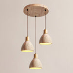 Nerio Pendant Light in Natural Travertine and Wood