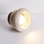 Neris Ceiling Light in Yellow Travertine and Walnut