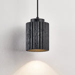 Nero Ridge Pendant Light – Black Travertine Modern Hanging Lamp