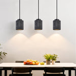 Nero Ridge Pendant Light – Black Travertine Modern Hanging Lamp
