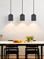 Nero Ridge Pendant Light – Black Travertine Modern Hanging Lamp