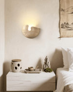 Nesa Travertine Stone Wall Sconce — Sculptural Ambient Lighting for Modern Interiors