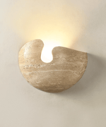 Nesa Travertine Stone Wall Sconce — Sculptural Ambient Lighting for Modern Interiors