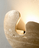 Nesa Travertine Stone Wall Sconce — Sculptural Ambient Lighting for Modern Interiors