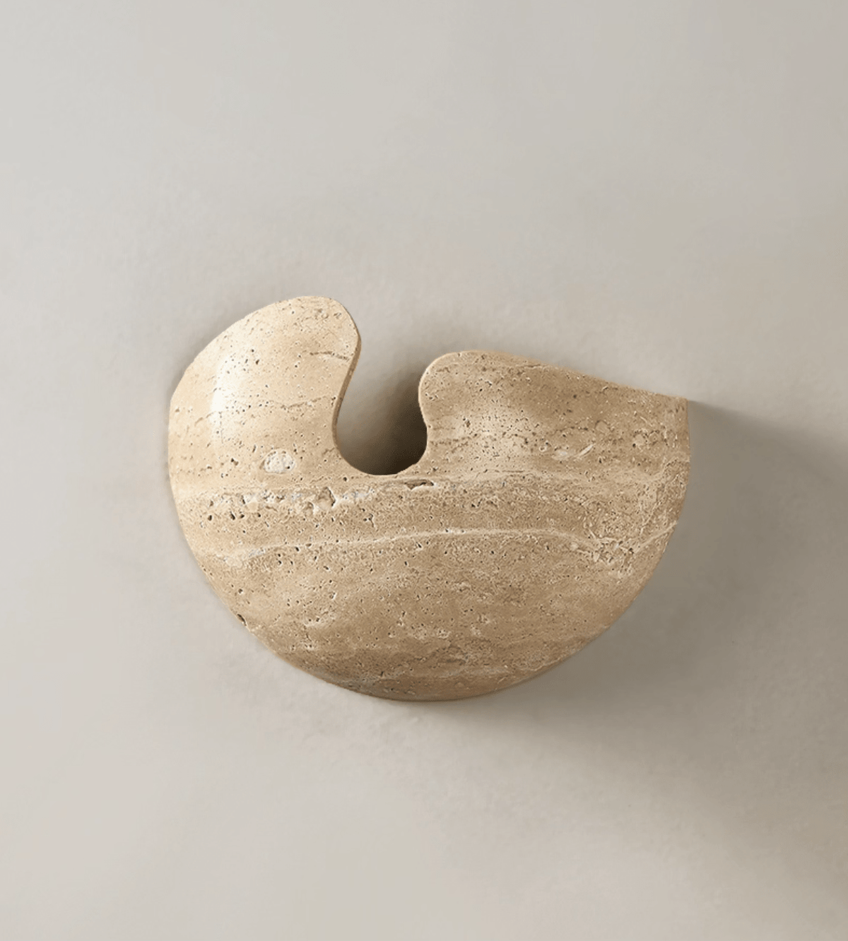Nesa Travertine Stone Wall Sconce — Sculptural Ambient Lighting for Modern Interiors