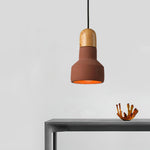 Nessa Wood Pendant Light – Sculptural Cement & Wood Island Pendant for Modern Interiors