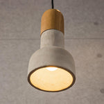 Nessa Wood Pendant Light – Sculptural Cement & Wood Island Pendant for Modern Interiors