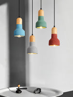 Nessa Wood Pendant Light – Sculptural Cement & Wood Island Pendant for Modern Interiors