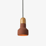 Nessa Wood Pendant Light – Sculptural Cement & Wood Island Pendant for Modern Interiors