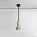 Nessa Wood Pendant Light – Sculptural Cement & Wood Island Pendant for Modern Interiors