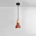 Nessa Wood Pendant Light – Sculptural Cement & Wood Island Pendant for Modern Interiors