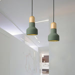Nessa Wood Pendant Light – Sculptural Cement & Wood Island Pendant for Modern Interiors