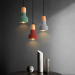 Nessa Wood Pendant Light – Sculptural Cement & Wood Island Pendant for Modern Interiors