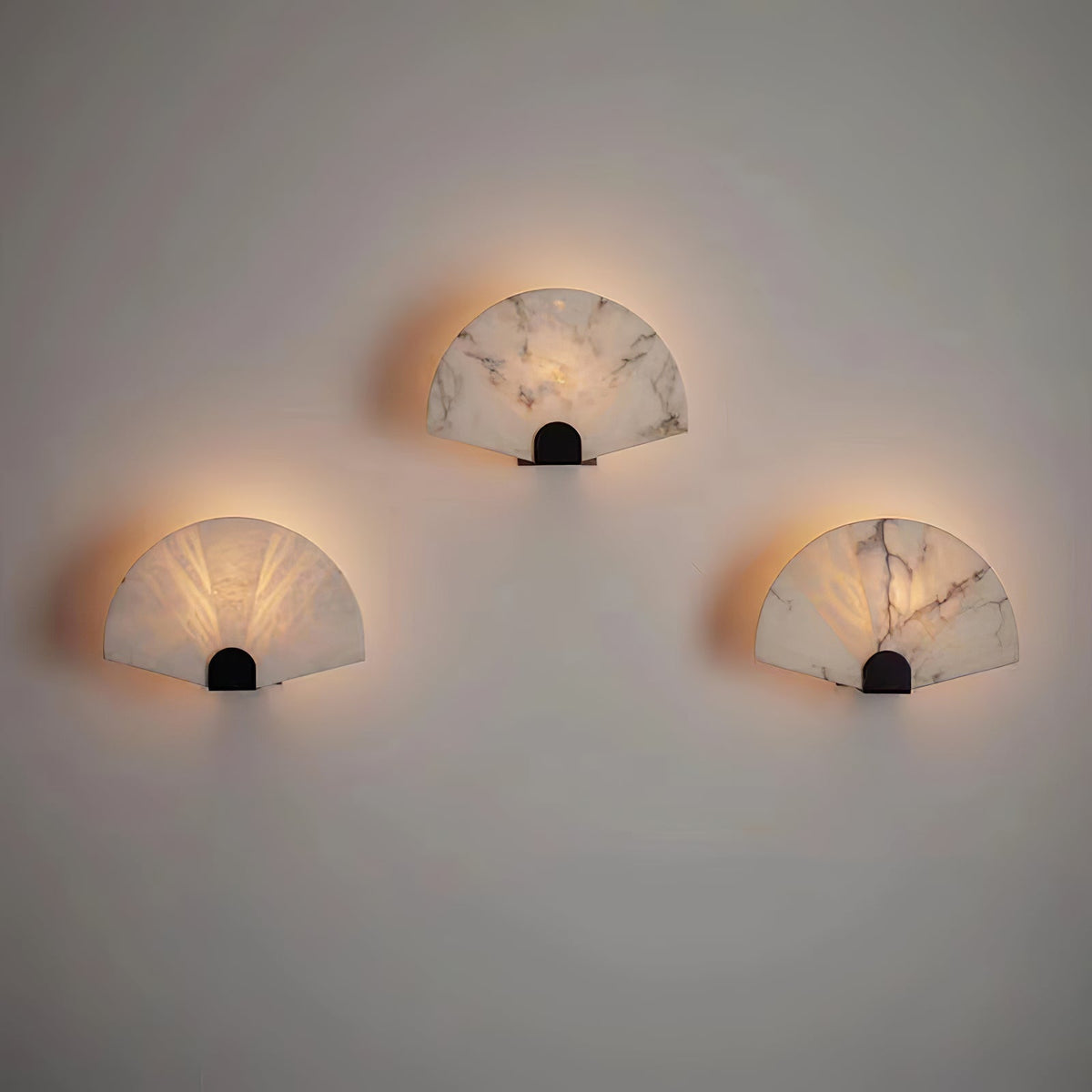Nevora Alabaster Wall Sconce – Modern Minimalist Fan-Shaped Wall Light