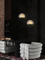 Nevora Alabaster Wall Sconce – Modern Minimalist Fan-Shaped Wall Light