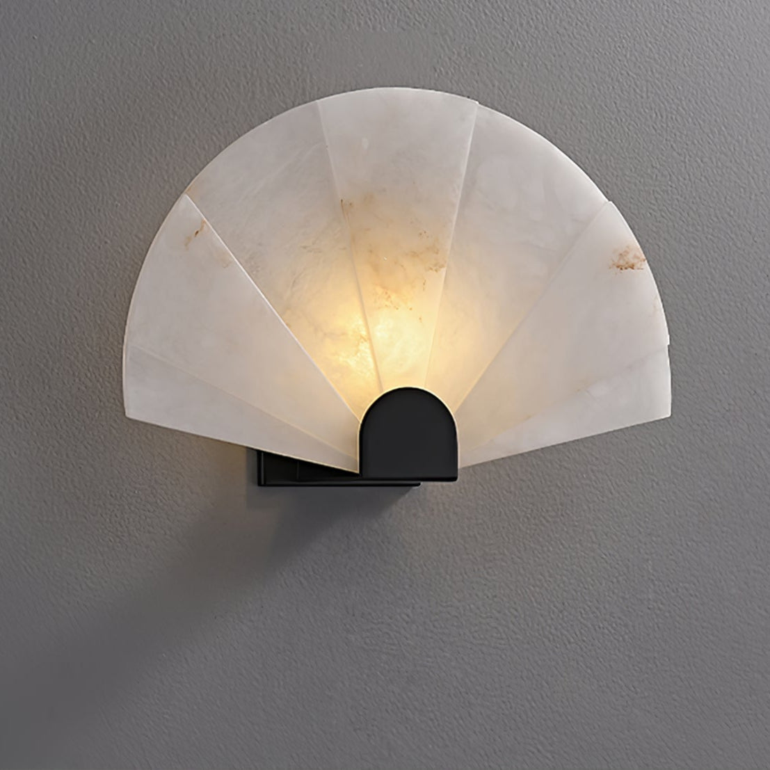 Nevora Alabaster Wall Sconce – Modern Minimalist Fan-Shaped Wall Light