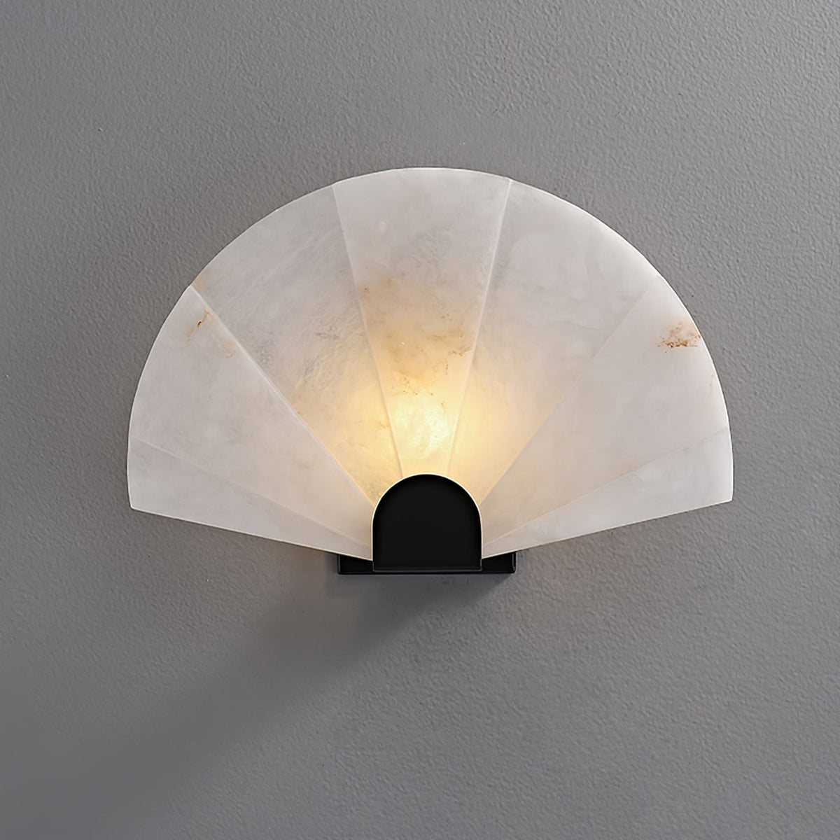 Nevora Alabaster Wall Sconce – Modern Minimalist Fan-Shaped Wall Light