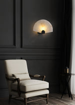 Nevora Alabaster Wall Sconce – Modern Minimalist Fan-Shaped Wall Light